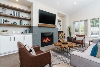 Clubroom with couch and tv